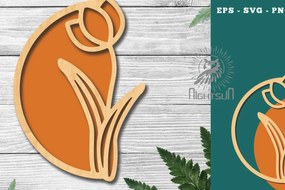 Σετ των 2 Intra απο ξύλο plywood  Χρώμα wenge 3mm-4mm πάχος - Διακόσμηση λουλουδιών με 2 Δίασταση 20x20 cm INTRAFABR-117762495