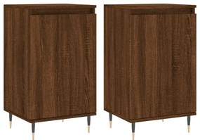 vidaXL Ντουλάπια 2 τεμ. Καφέ Δρυς 40x35x70 εκ. από Επεξεργασμένο Ξύλο