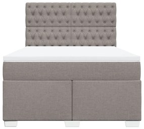 vidaXL Κρεβάτι Boxspring με Στρώμα Taupe 140x190 εκ. Υφασμάτινο