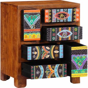 vidaXL Sideboard Πολύχρωμο 50x35x60 μασίφ ξύλο ακακίας