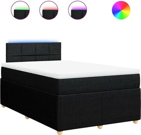 vidaXL Κρεβάτι Boxspring με Στρώμα Μαύρο 120x200 εκ. Υφασμάτινο
