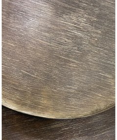 TOTALE SIDE TABLE SET 2ΤΕΜ BRASS ANTIQUE ΜΑΥΡΟ D49/41xH56/49cm - Μέταλλο - 04-0878