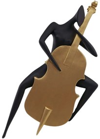 Διακοσμητική Φιγούρα Γυναίκα Με Βιολοντσέλο 844296 16x13x21cm Black-Gold Ankor Πολυέστερ