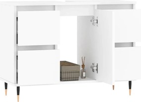 vidaXL Ντουλάπι Μπάνιου Λευκό 80 x 33 x 60 εκ. Επεξεργασμένο Ξύλο