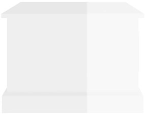 Τραπεζάκι Σαλονιού Γυαλ. Λευκό 50x50x35 εκ. Επεξεργ. Ξύλο - Λευκό