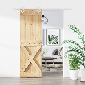 vidaXL Συρόμενη Πόρτα Φυσικό και Λευκό 70 x 210 cm