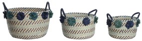 Σετ Καλαθιών DKD Home Decor πολυπροπυλένιο Πομπώματα 46 x 44 x 34 cm