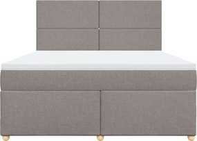 vidaXL Κρεβάτι Boxspring με Στρώμα Taupe 180x200 εκ. Υφασμάτινο