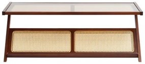 VEVOR Rattan Coffee Table Z-Shaped Rattan Coffee Table 1-Tier for Living Room