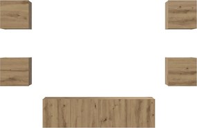 vidaXL Σετ επίπλου τηλεόρασης 6 pcs Artisan Oak Επεξεργασμένο ξύλο
