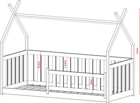 Παιδικό Κρεβάτι Σπιτάκι BODZIO 90x190 - pine