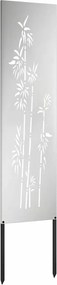 vidaXL Οθόνη Ιδιωτικότητας Κήπου Floral Ασημί 32 χ 140 εκ