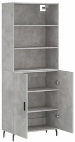 vidaXL Ντουλάπι Γκρι Σκυροδέματος 69,5x34x180 εκ. Επεξεργασμένο Ξύλο