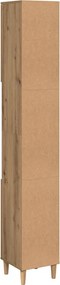 vidaXL Ντουλάπι μπάνιου Δρυς τεχνίτης 30x30x190 cm Κατασκευασμένο ξύλο