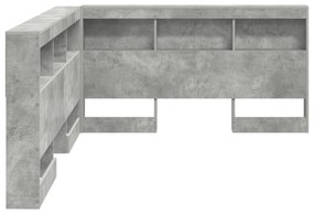 vidaXL Κεφαλάρι Αποθήκης Γκρι σκυροδέματος 135 cm Επεξεργασμένο ξύλο