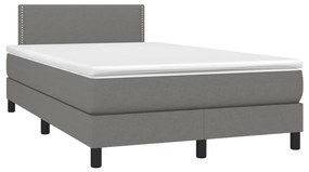 ΚΡΕΒΑΤΙ BOXSPRING ΜΕ ΣΤΡΩΜΑ &amp; LED ΣΚ.ΓΚΡΙ 120X190ΕΚ. ΥΦΑΣΜΑΤΙΝΟ 3270033