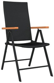 vidaXL Σετ Τραπεζαρίας Κήπου 3 Τεμαχίων Μαύρο