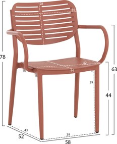 ΠΟΛΥΘΡΟΝΑ ΤΡΑΠΕΖΑΡΙΑΣ HILLIARD HM6644.08 ΑΛΟΥΜΙΝΙΟ ΣΕ TERRACOTTA 58x52x78Υεκ