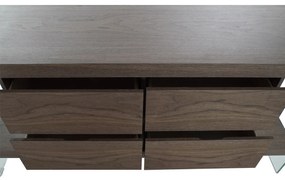 Σκευοθήκη DKD Home Decor   Καφέ Διαφανές Κρυστάλλινο Kαρυδιά Ξύλο MDF 160 x 45 x 80 cm