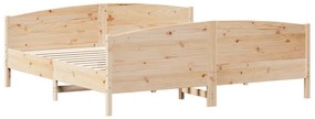 vidaXL Σκελετός Κρεβατιού Χωρίς Στρώμα 200x200 εκ Μασίφ Ξύλο Πεύκου