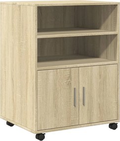 vidaXL Ντουλάπι Τροχήλατο Sonoma Δρυς 60x48x81 εκ. από Επεξ. Ξύλο
