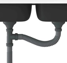 vidaXL Νεροχύτης Διπλή Γούρνα Ασημί 1200x600x155 χιλ. Ανοξείδ. Ατσάλι