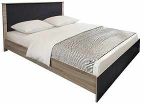 Κρεβάτι Athos pakoworld σε sonoma-ανθρακί απόχρωση 160x200εκ