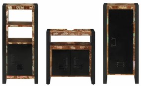 vidaXL Σετ Επίπλων Μπάνιου με συρτάρι 3 pcs Στερεό Ανακτηθέν Ξύλο