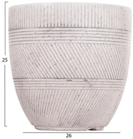 Σετ 4τεμ. Γλάστρες Στρόγγυλες GARDENER C4719 Fiberclay - Χρώμα Cement Φ44x43Υ εκ. 44x44x43 εκ.