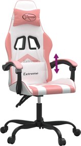 vidaXL Καρέκλα Gaming Λευκό και Ροζ από Συνθετικό Δέρμα