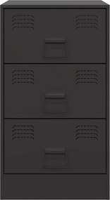 vidaXL Κομοδίνο Μαύρο 34,5x39x62 εκ. από Χάλυβα