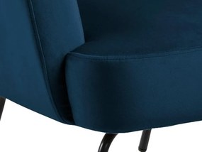 Πολυθρόνα Oakland 525, Μπλε, 83x75x75cm, Ταπισερί, Πόδια: Μεταλλικά