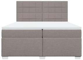 vidaXL Κρεβάτι Boxspring με Στρώμα Taupe 200x200 εκ. Υφασμάτινο