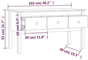 ΤΡΑΠΕΖΑΚΙ ΣΑΛΟΝΙΟΥ ΓΚΡΙ 102 X 49 X 55 ΕΚ. ΑΠΟ ΜΑΣΙΦ ΞΥΛΟ ΠΕΥΚΟΥ 820943