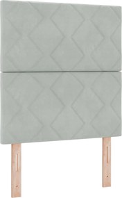 vidaXL Κρεβάτι box spring με στρώμα Ανοιχτό γκρι 80 x 200 cm Βελούδο