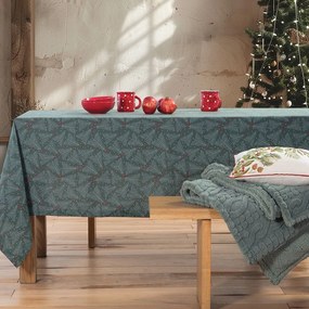 Τραπεζομάντηλο Χριστουγεννιάτικο December Forest Green Nef-Nef Homeware 140Χ140