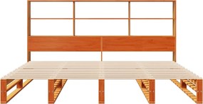 vidaXL Κρεβάτι Βιβλιοθήκη Χωρίς Στρώμα Καφέ 200x200 εκ Μασίφ Πεύκο