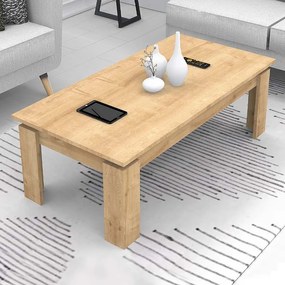 Τραπεζάκι σαλονιού Seda χρώμα φυσικό οξιάς 110x60x41εκ.