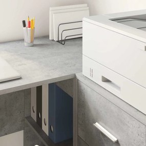 vidaXL Πλαϊνό γραφείο με συρτάρι Σκυρόδεμα Γκρι 38 x 34 x 75 εκ