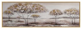 Πίνακας Ελαιογραφία Σε Τυπωμένο Καμβά Με Χρυσή Κορνίζα Δέντρα 120x60cm