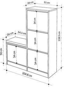 Παπουτσοθήκη Dude Megapap χρώμα sandstone 104,8x26x118,5εκ.
