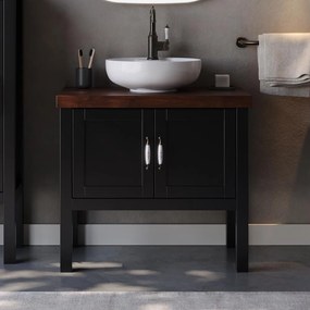 Bathroom bench with washbasin LONDON 85 Black Matt Lacquer 85x50x85 cm 85x50x85 εκ.