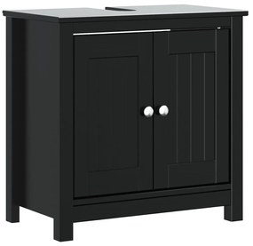 vidaXL Ντουλάπι Νιπτήρα BERG Μαύρο 60 x 34 x 59 εκ. Μασίφ Ξύλο Πεύκου