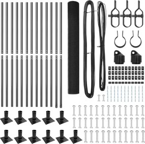 vidaXL Στύλος Περιφράξεων Γκρι 25 x 1,2 μ (12 x 12 mm πλέγμα)