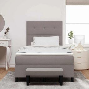 vidaXL Κρεβάτι με ελατήρια με στρώμα Taupe 120 x 190 cm ύφασμα