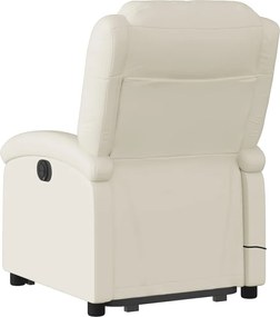vidaXL Πολυθρόνα Μασάζ Ανακλινόμενη με Ανύψωση Κρεμ Συνθετικό Δέρμα