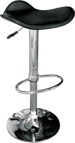 SADDLE Σκαμπό BAR, Βάση Χρώμιο, Pvc Μαύρο, Ρύθμιση Ύψους, Περιστρεφόμενο   2τμχ