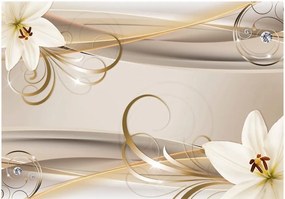 Αυτοκόλλητη φωτοταπετσαρία - Lilies and The Gold Spirals - 98x70