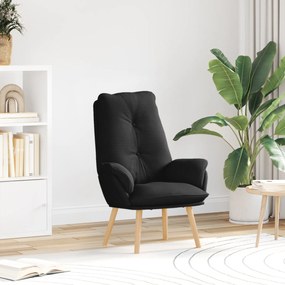 vidaXL Ξαπλωτή πολυθρόνα Μαύρο Ύφασμα