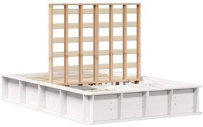 vidaXL Σκελετός Κρεβατιού Λευκό 210 x 158 x 30 εκ Στερεά ξυλεία πεύκου